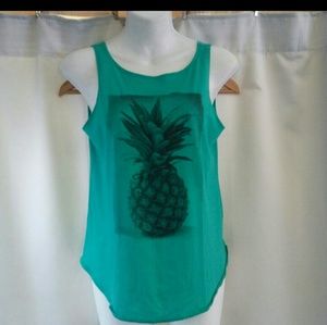 American Eagle Pineapple Graphic Knit Tank Top, XS